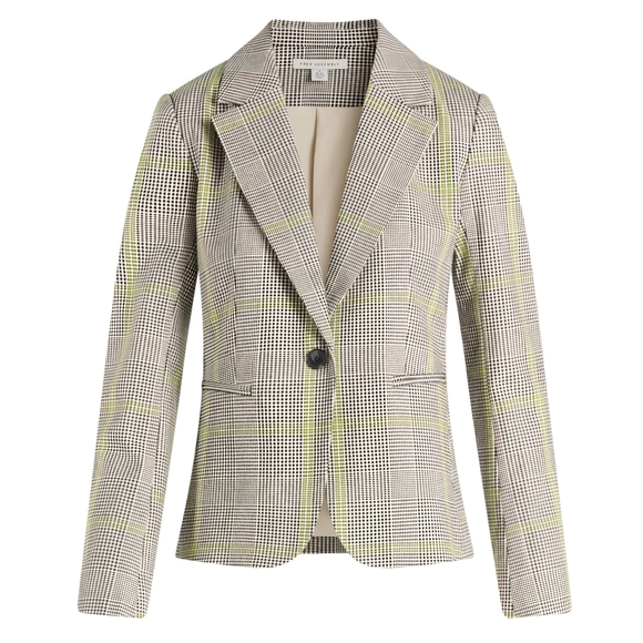 Free Assembly Jackets & Blazers - Free Assembly Plaid Blazer Lime Citrus XS NWT Single Button Tailored Jacket